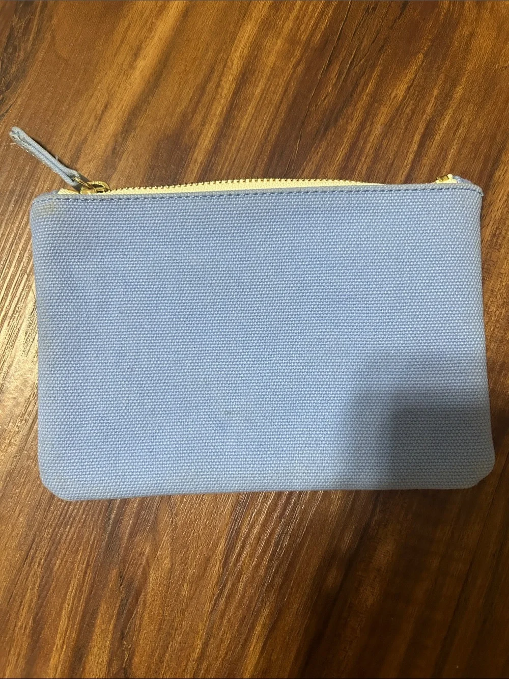 Vineyard Vines Powder Blue Canvas Zip Pouch with Pink Logo